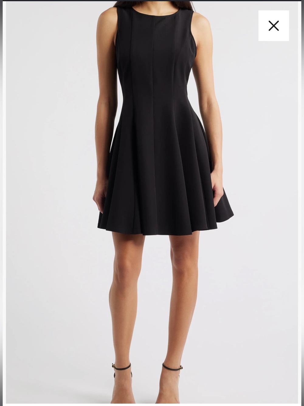 NWT CeCe Sz XS Women’s Black Skater Sleeveless Midi Mini Dress Ret $129!